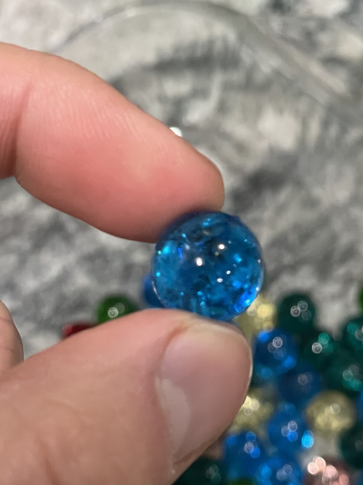 Large Lot of Crackled Vintage Glass Marbles