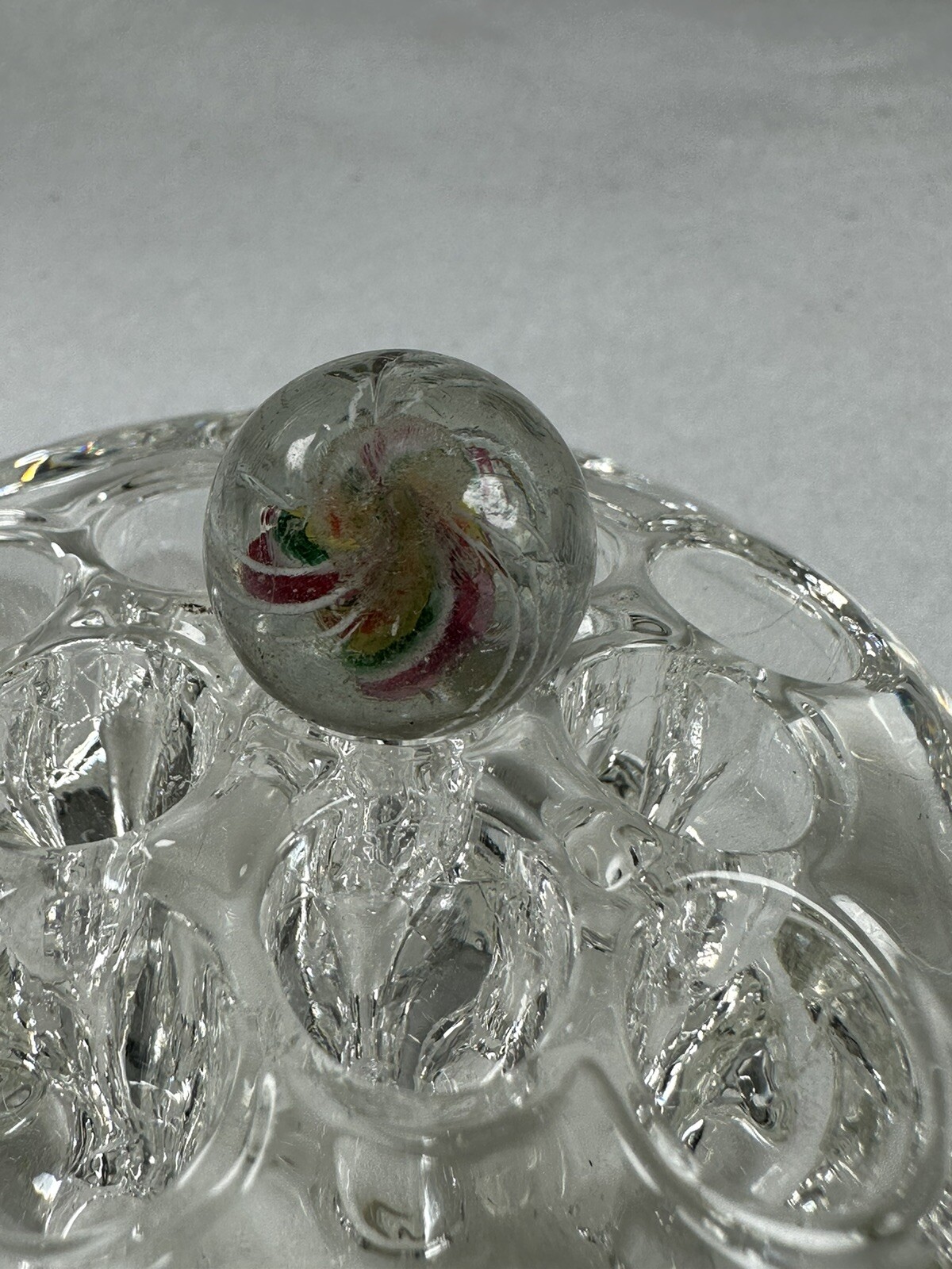 MARBLE 1800’S HANDMADE GERMAN 3/4″ “SOLID CORE” RED WHITE GREEN YELLOW CLEAR