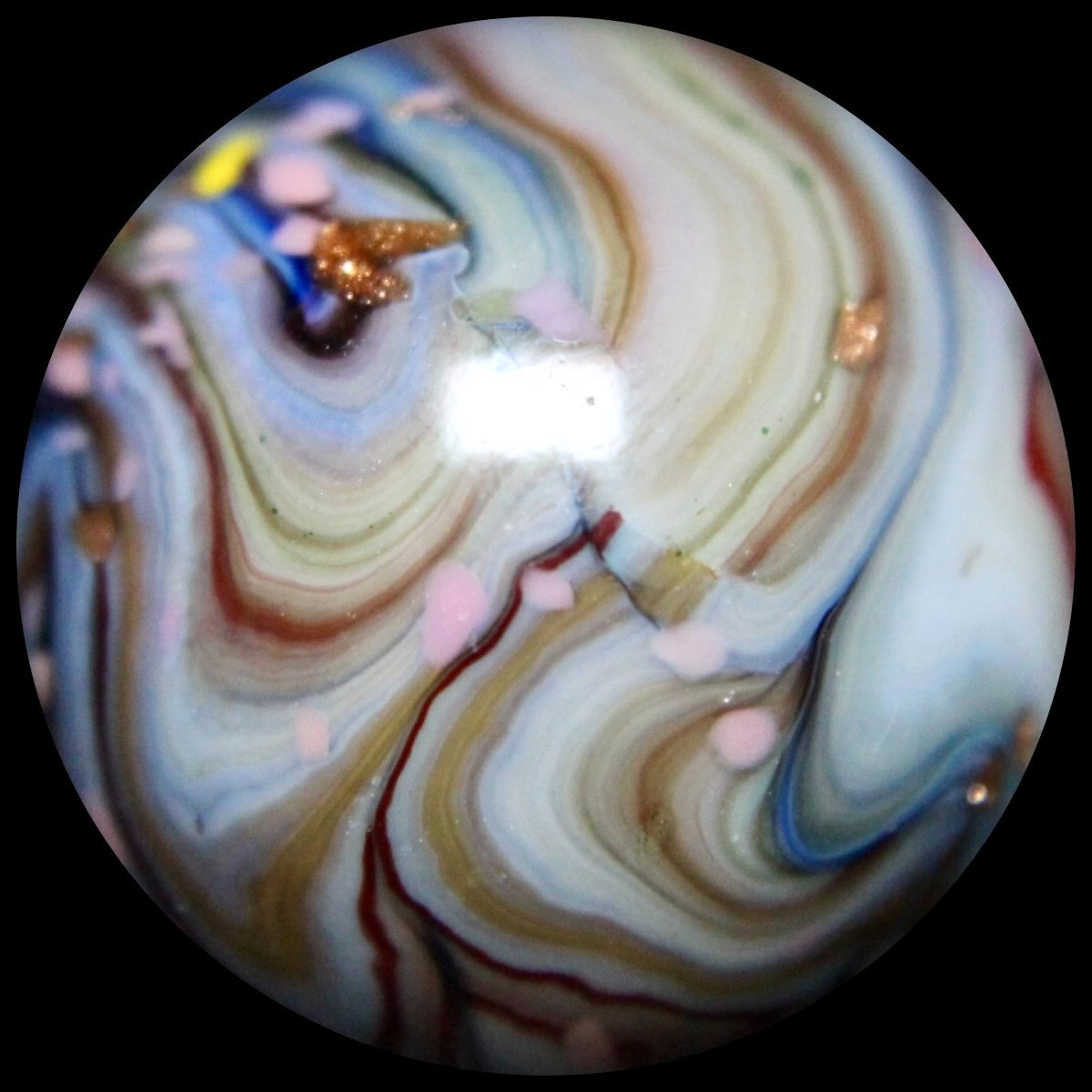 JABO Gold Medal Marble Collector Series: BIG Baby Blue Lutz Guinea 0.784″