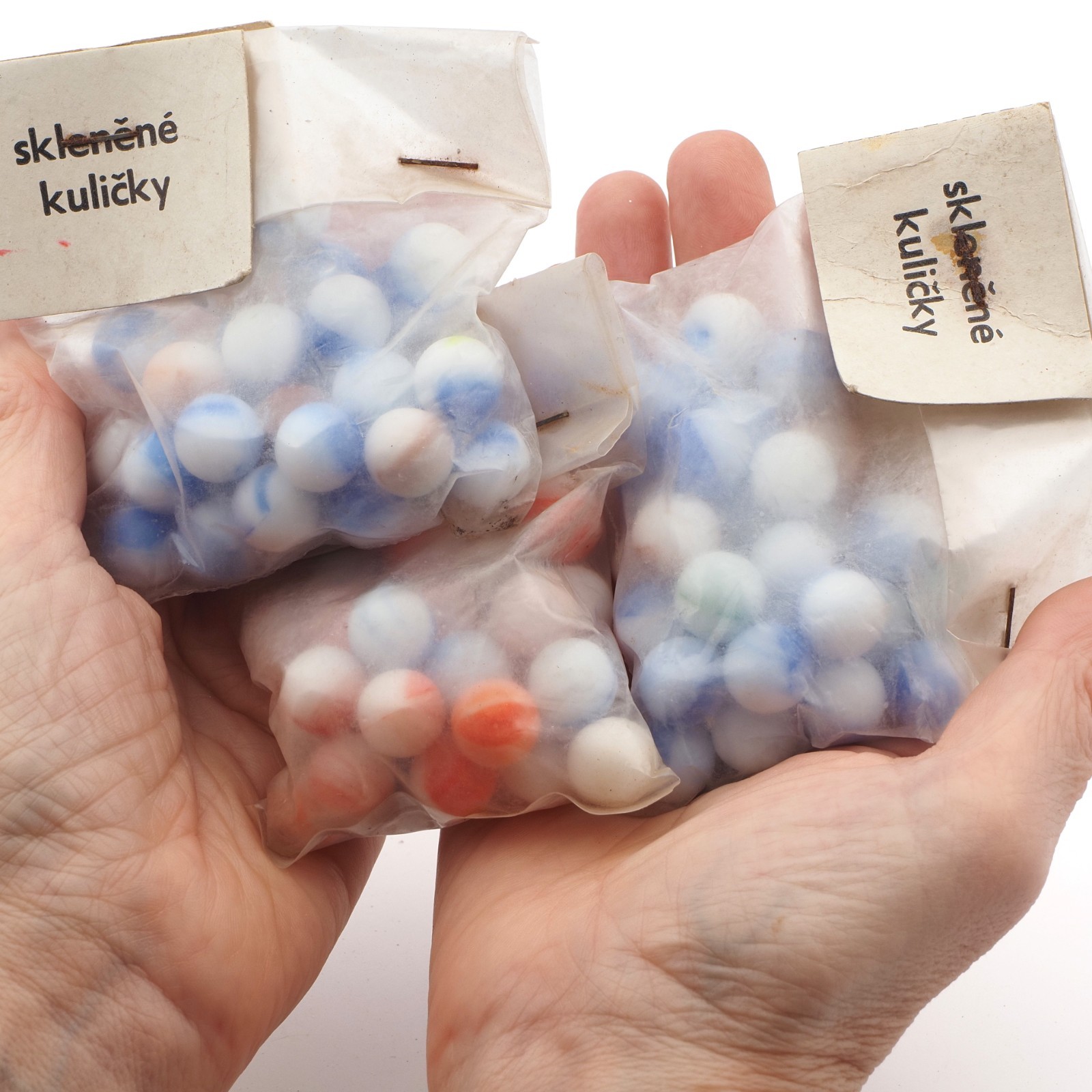 Collectible Glass marbles 3 bags 1/2″ COLLECTIBLE vintage Czech retro
