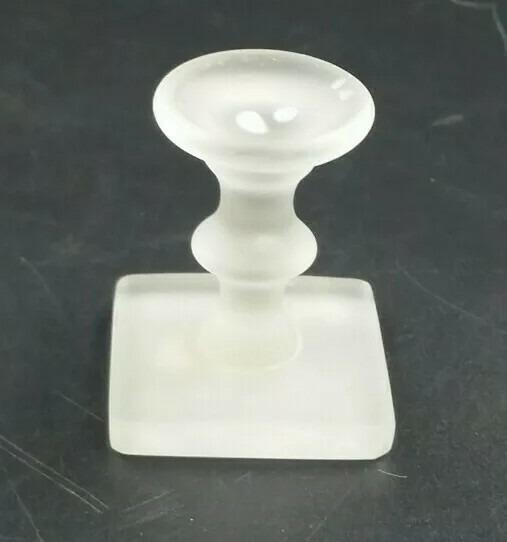 VTG Slag Swirl Art Glass 1.5 Inch Sky Blue & White Marble Globe Orb With Stand
