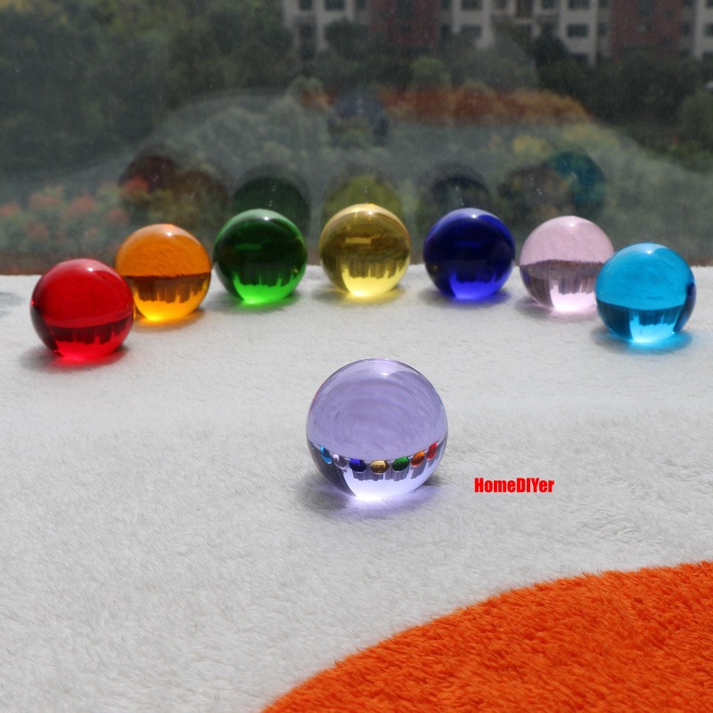 40mm/50mm Coloured Crystal Ball Glass Marbles Craft Balls Toys Games Decorative