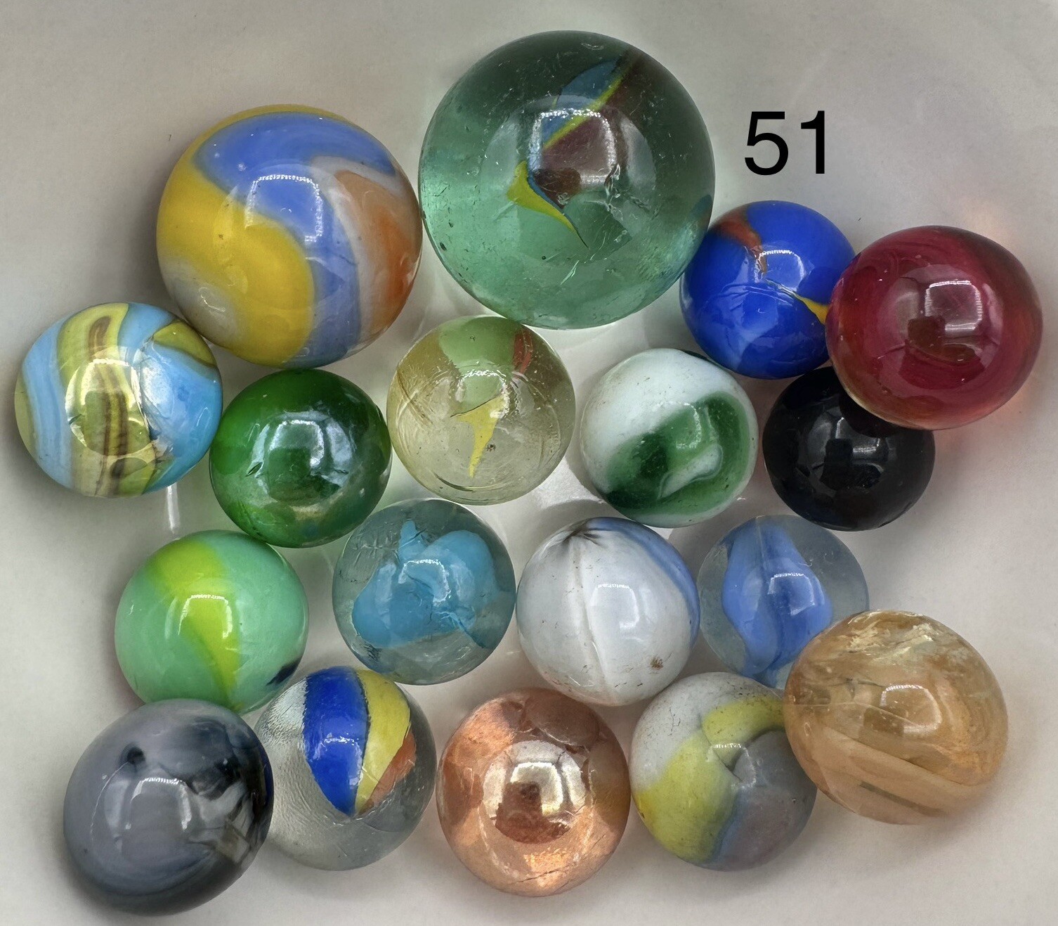 Vintage Marble Lot Of MARBLES UV Reactive Cadmium Uranium Lot #51
