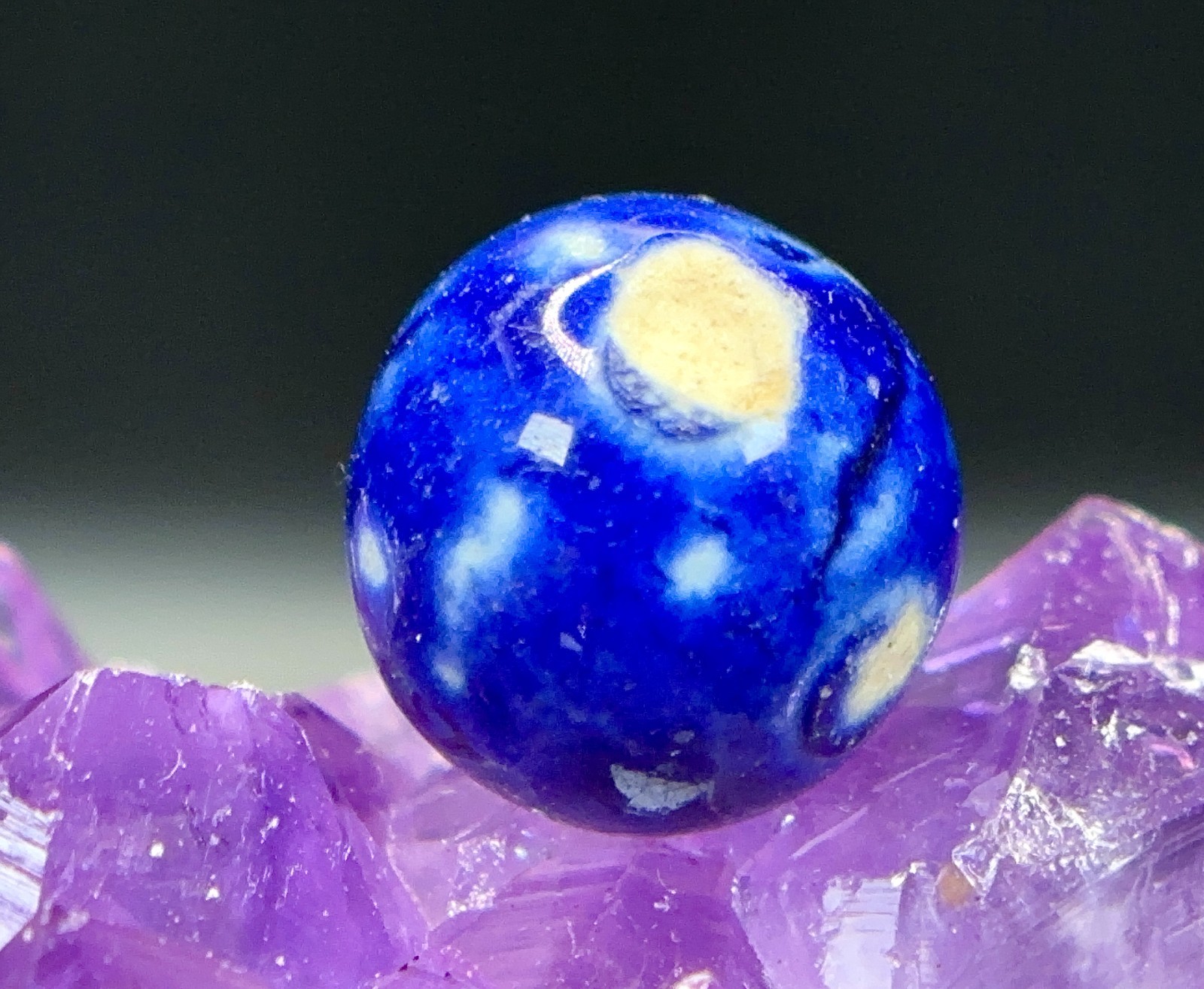 SMALL Antique Vintage Handmade Clay Bennington Marble – Cobalt Blue – .54″ Nice