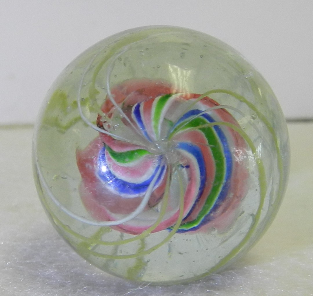 #20828m High Grade Large .99 Inches German Handmade Divided Ribbon Swirl Marble