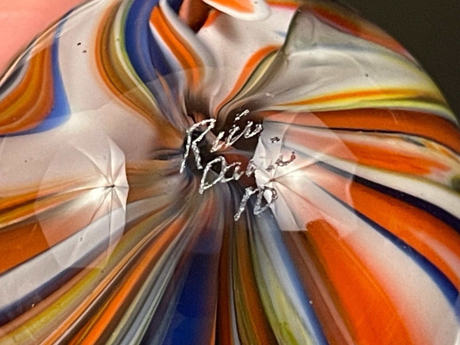 Rick Davis Glass Art Marble 1.48″ Signed