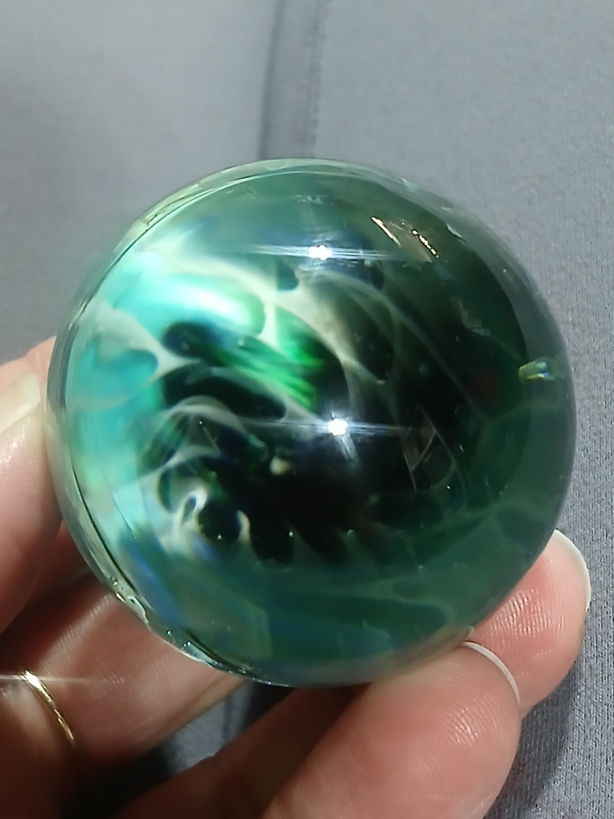 Shattered Dreams Hand Blown Silver Fumed Vortex Marble. Please Read Description