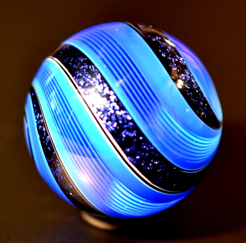 HOT HOUSE GLASS MARBLE/1.727″-ROYAL BANDED FINE LINER #08-WORLDWIDE FAST SHIP