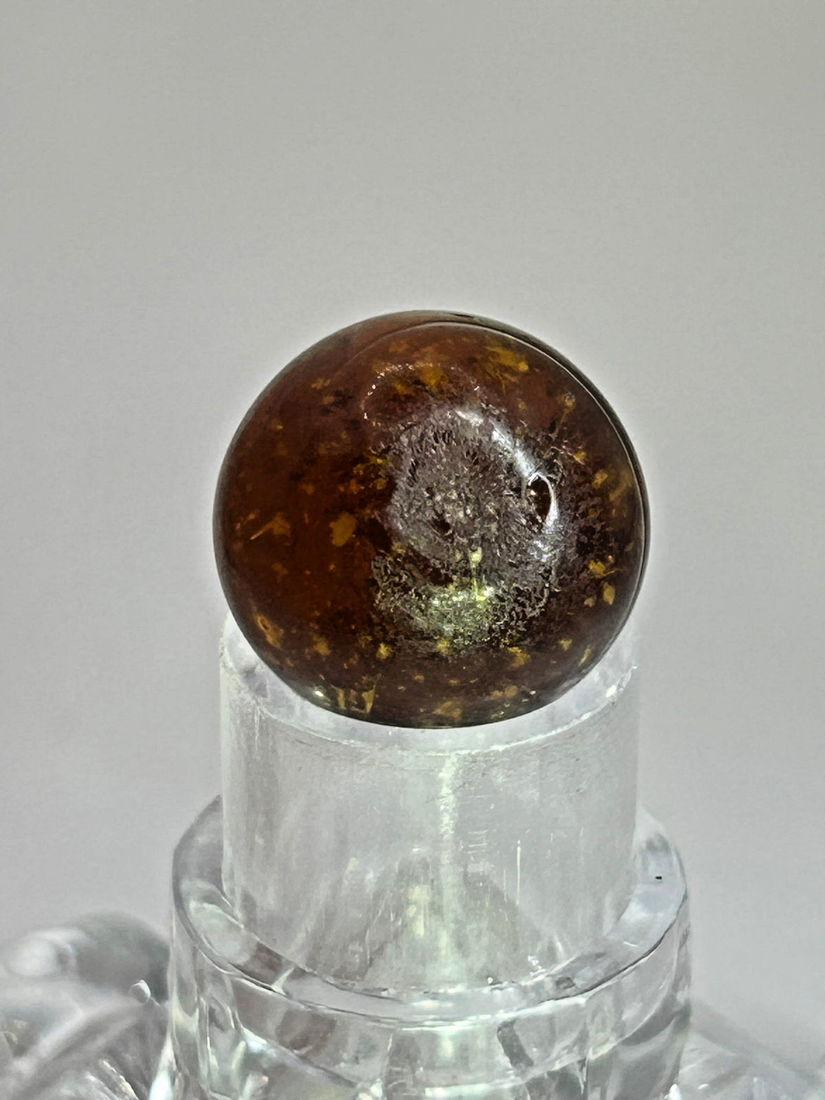 Rare Color Antique German Handmade Red Mica Marble 73/128″ Mint M29