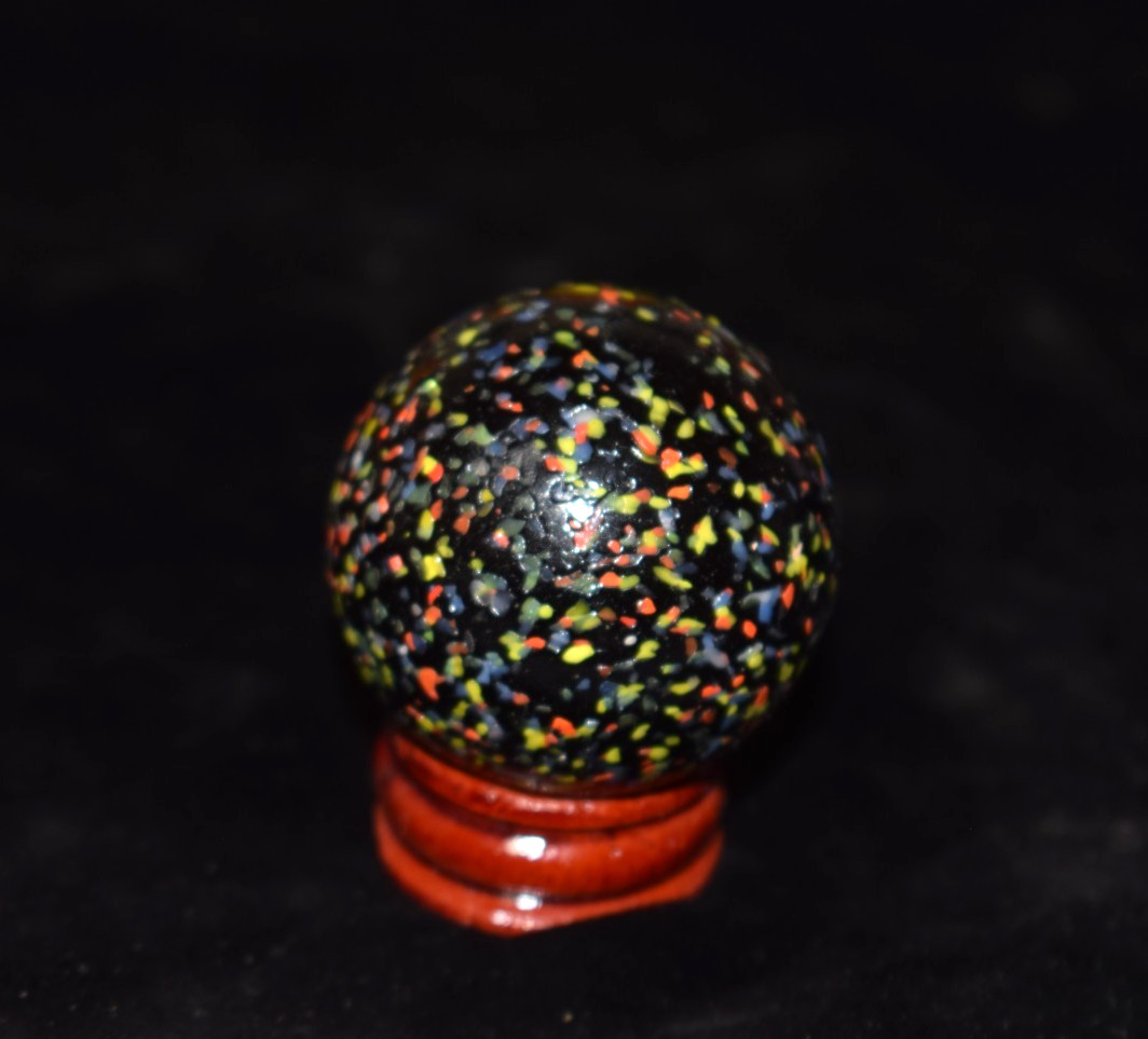 👴👵➖⏩ HTF Retired VACOR Frit infused glass marble🦶Toe Braker size 1.593=40mm