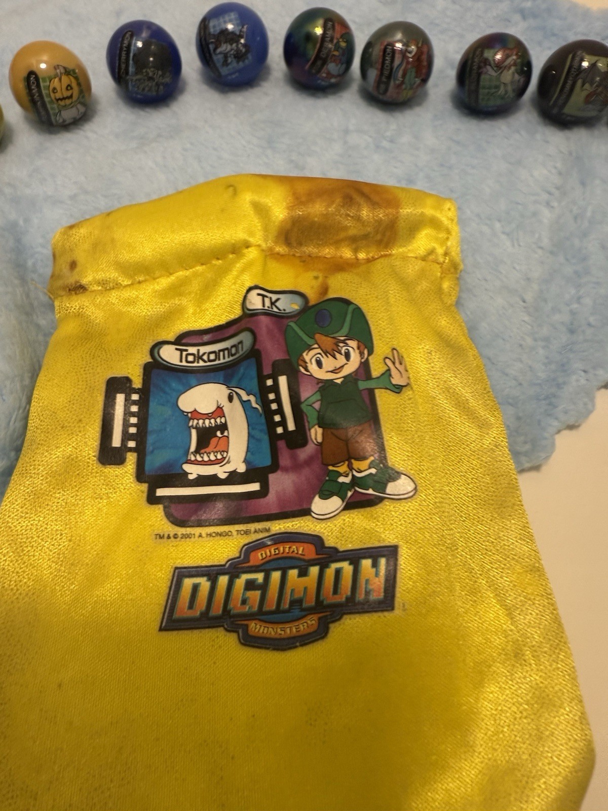 Digimon Marbles Lot of 10w Original Bag 2001 Vintage Collectible