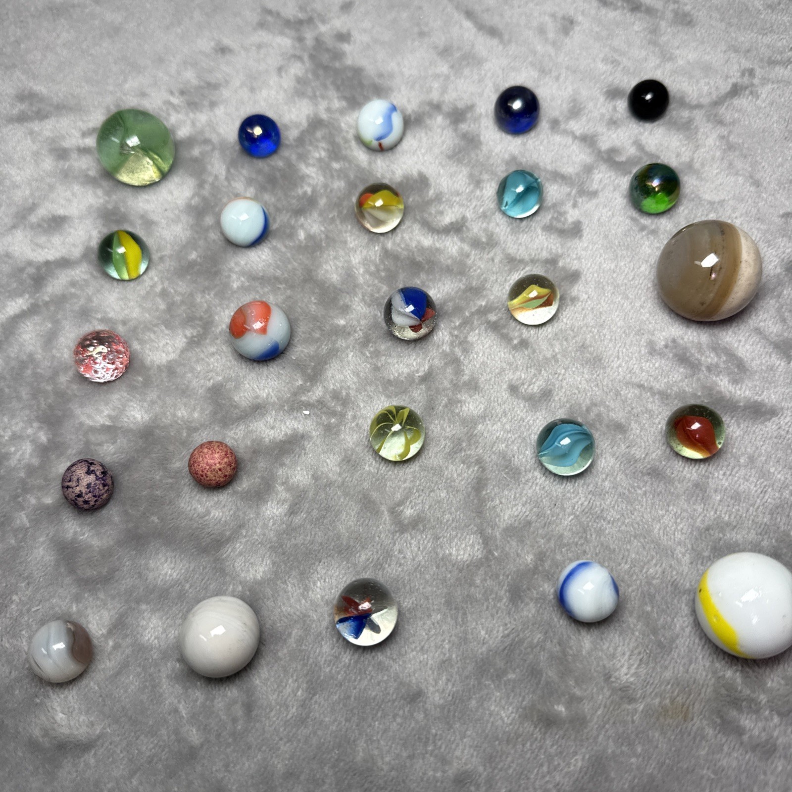 Random Lot of 25 Vintage Marbles, Assorted Colors/Styles/Sizes/Makers free ship!
