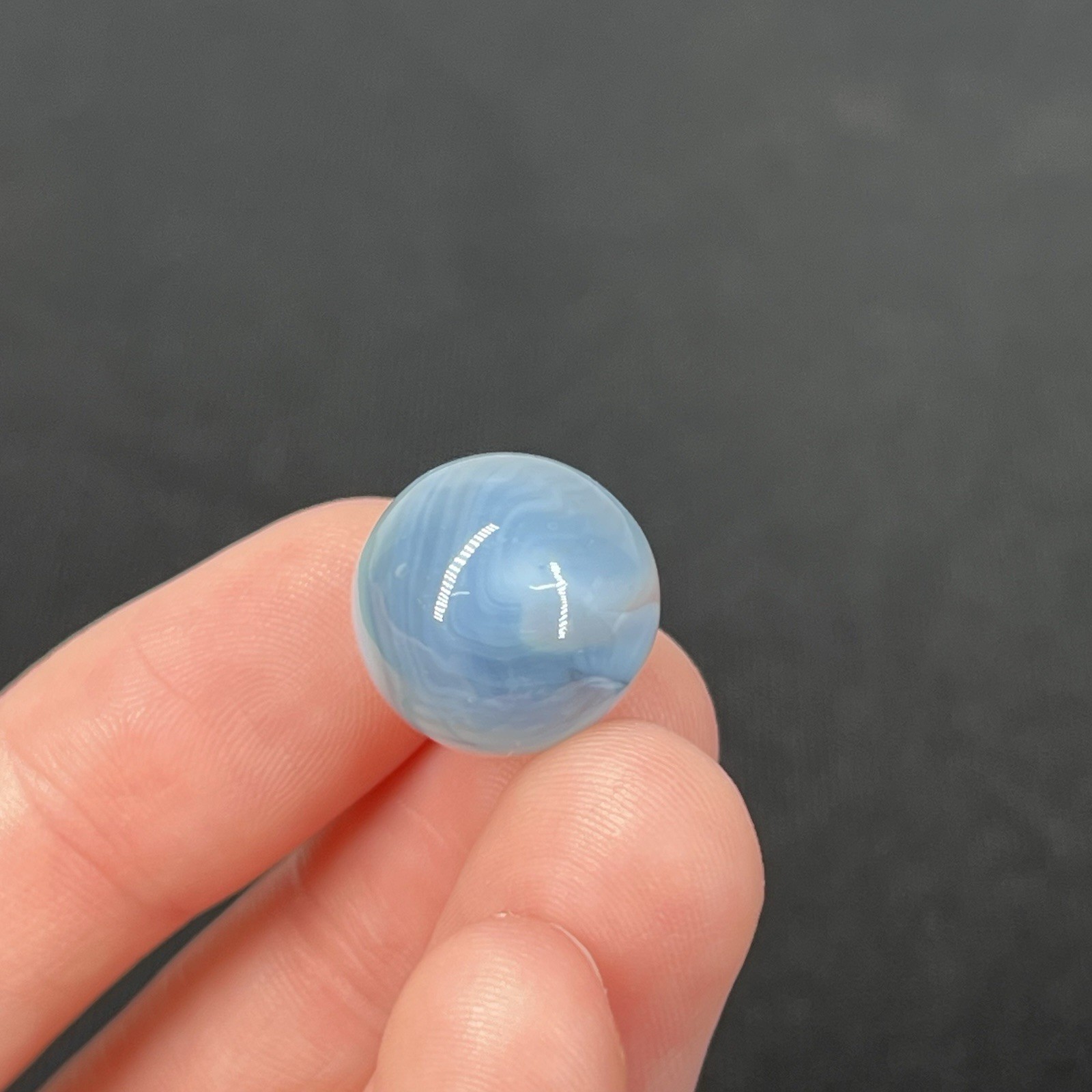 Old Vintage Glass Marble Christensen Akro Peltier Vitro .6” Cloudy Dusty Blue