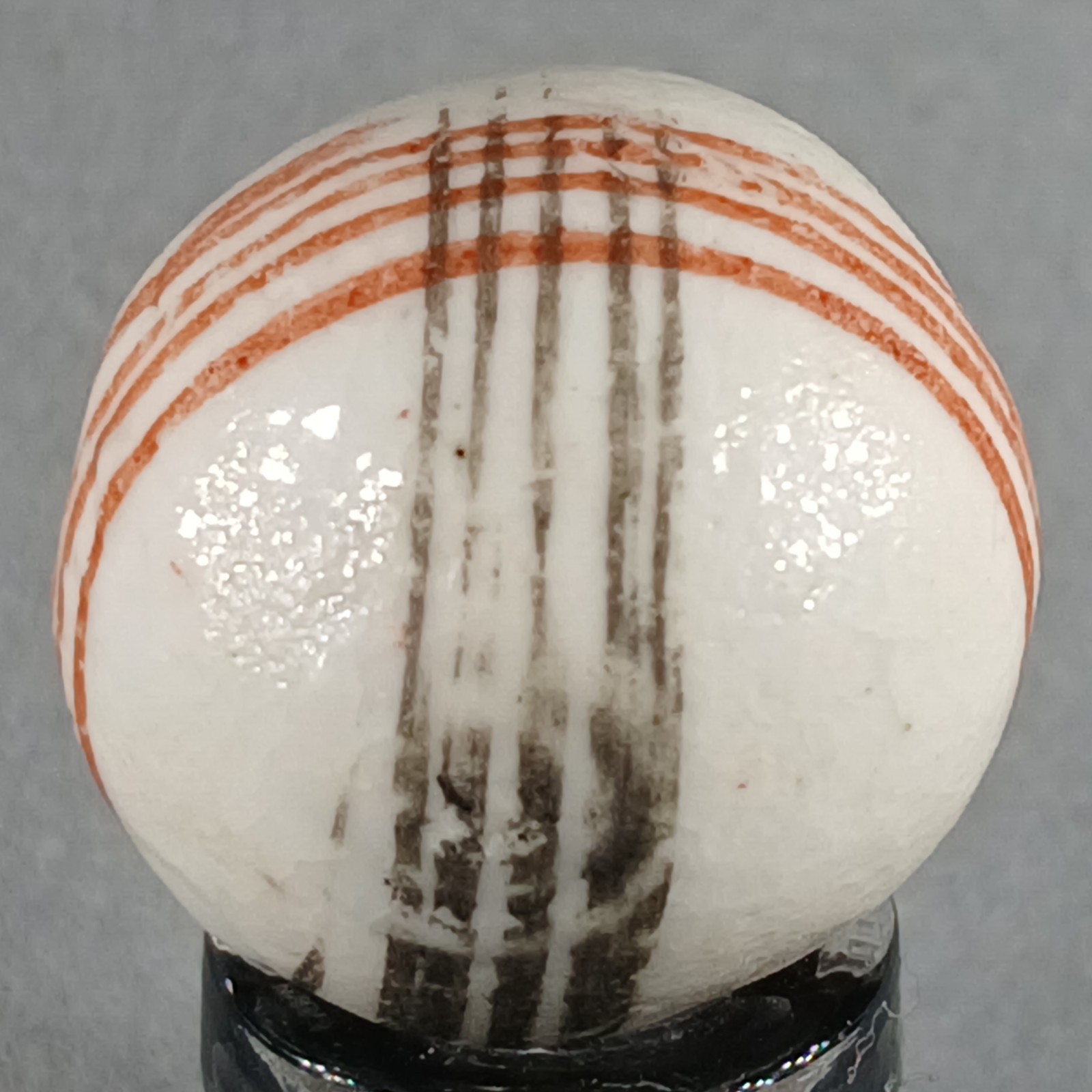 Vintage German Handmade China Glazed Lined Marble .67 Inches NM Condition
