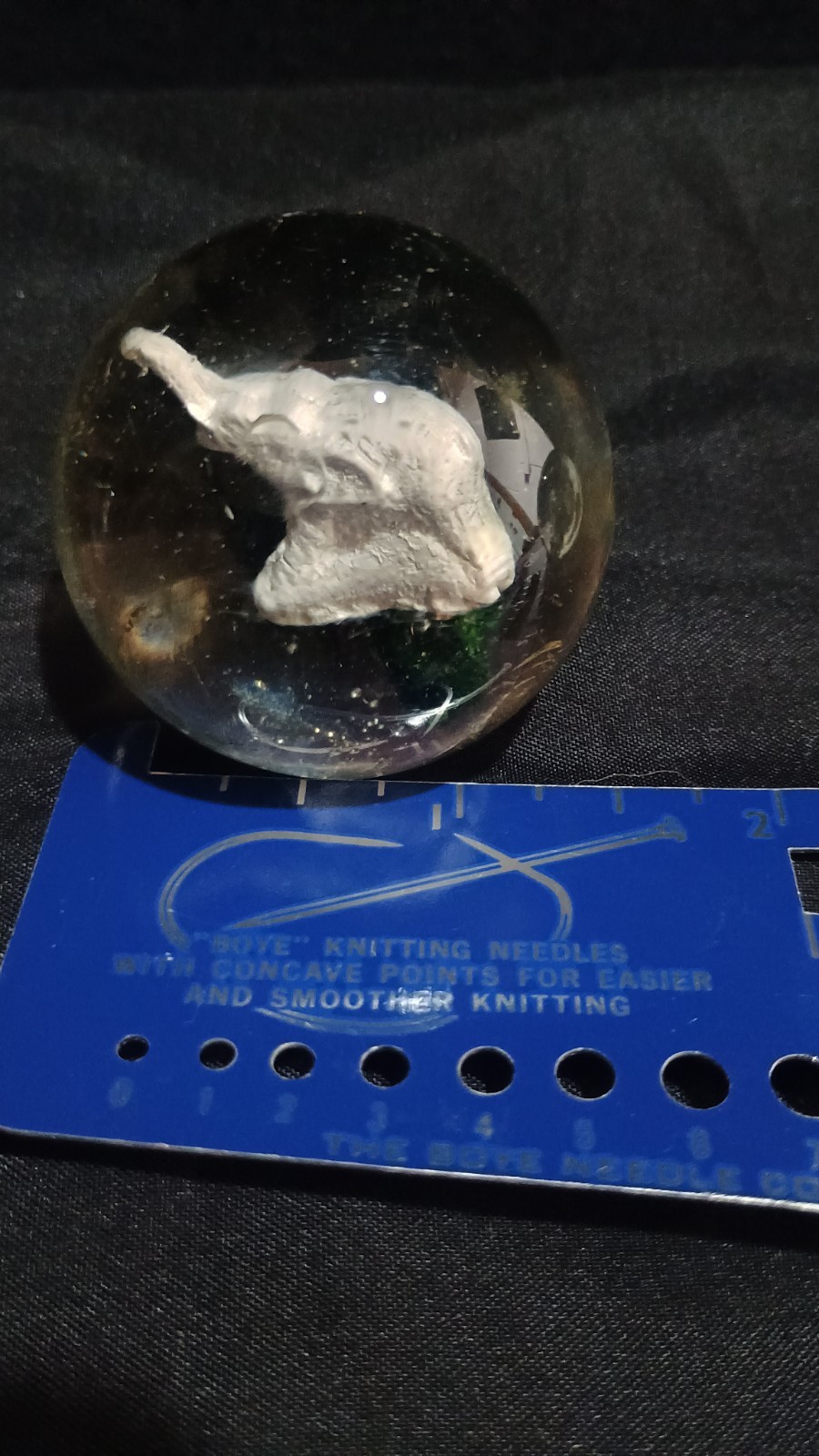 Ray Laubs Elephant Sulphide Marble Signed On Bottom