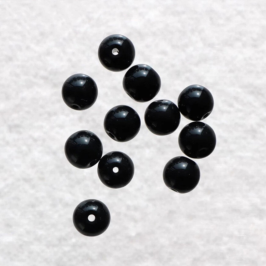 1mm-100mm Pure Black Crystal Glass Balls Marbles No Hole / With Hole Eye Beads