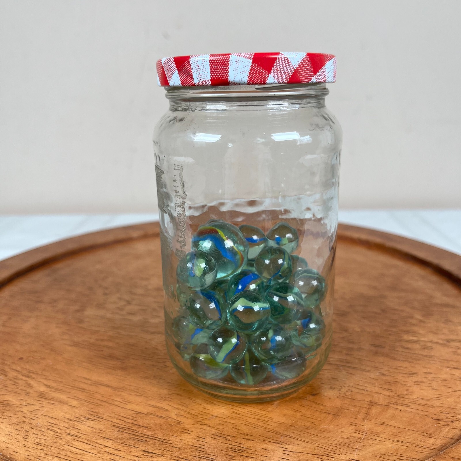 Vtg Glass Marbles Cats Eye Blue Red Yellow Lot of 40 1 Shooter 1940’s Japanese