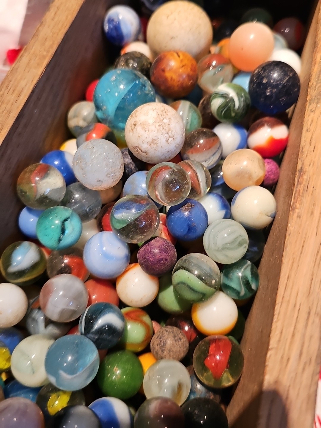 Lot of Antique Vintage assorted Marbles Various Colors sold as found good luck