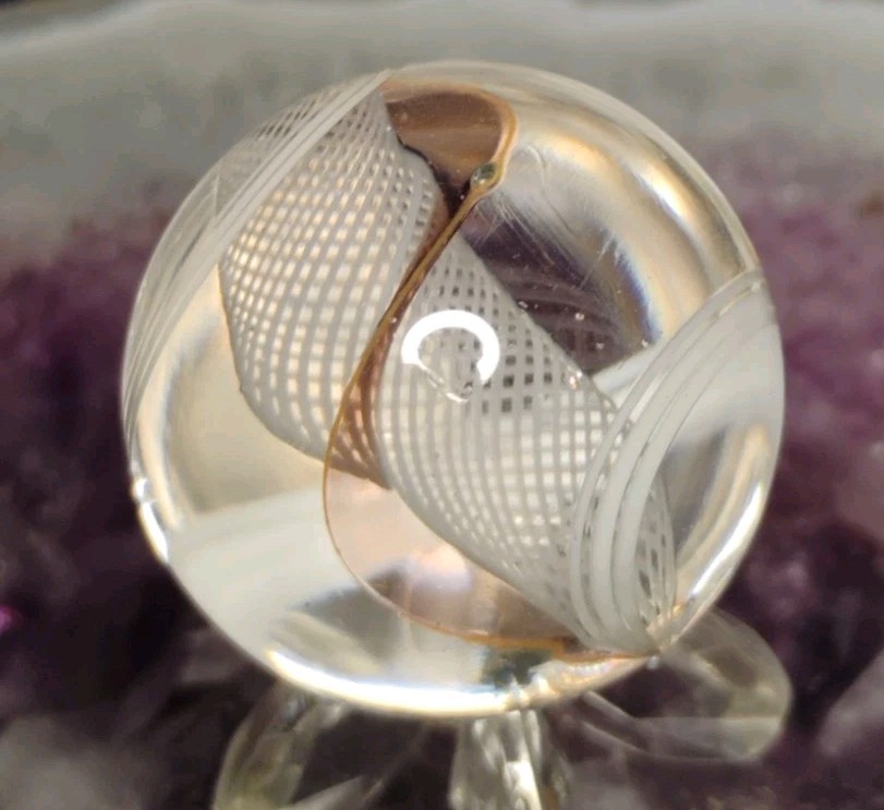 .92″ CONTEMPORARY ART MARBLES LATTICINO NET MINT-