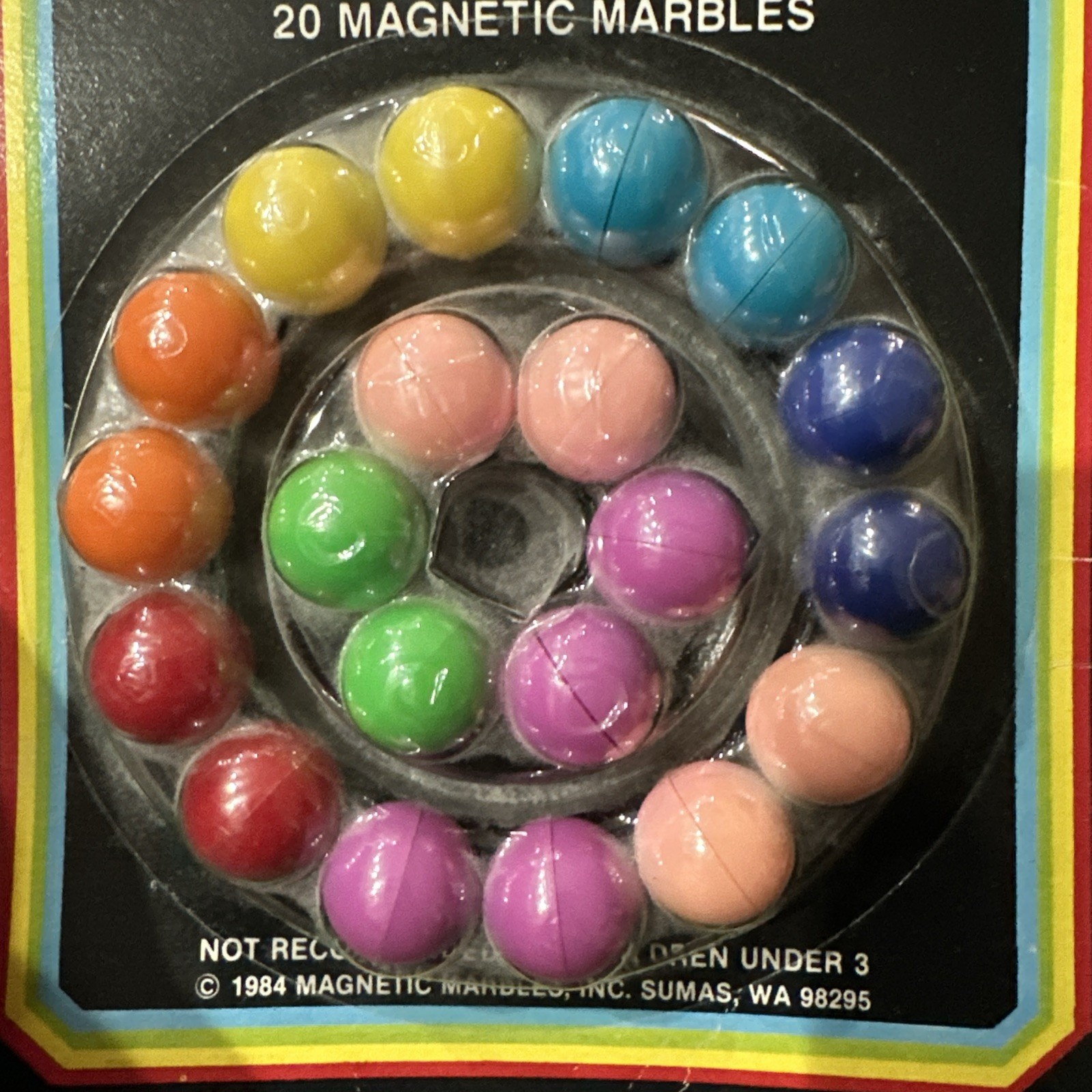 Magnetic Marbles Company 20 Marbles NIP NEW 1984 Dead stock