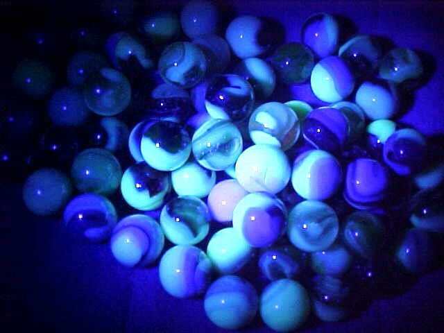 100 MIXED JABO UV REACTIVE GLASS MARBLES . $54.99