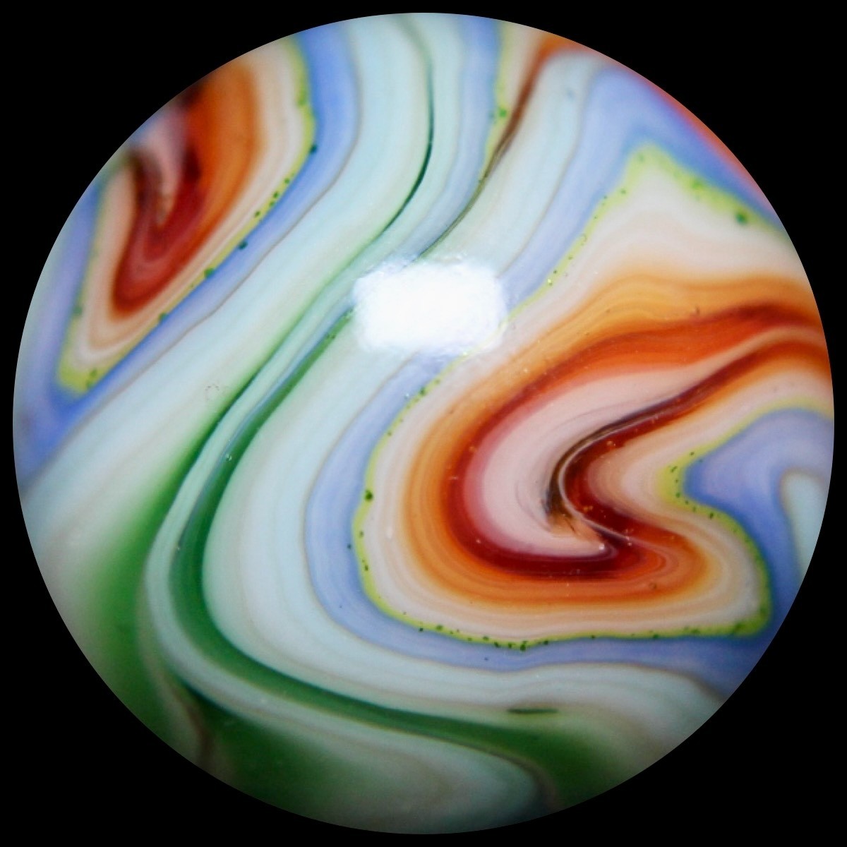 JABO Badger Marble Collector Series: Baby Blue Rainbow Wet Mint
