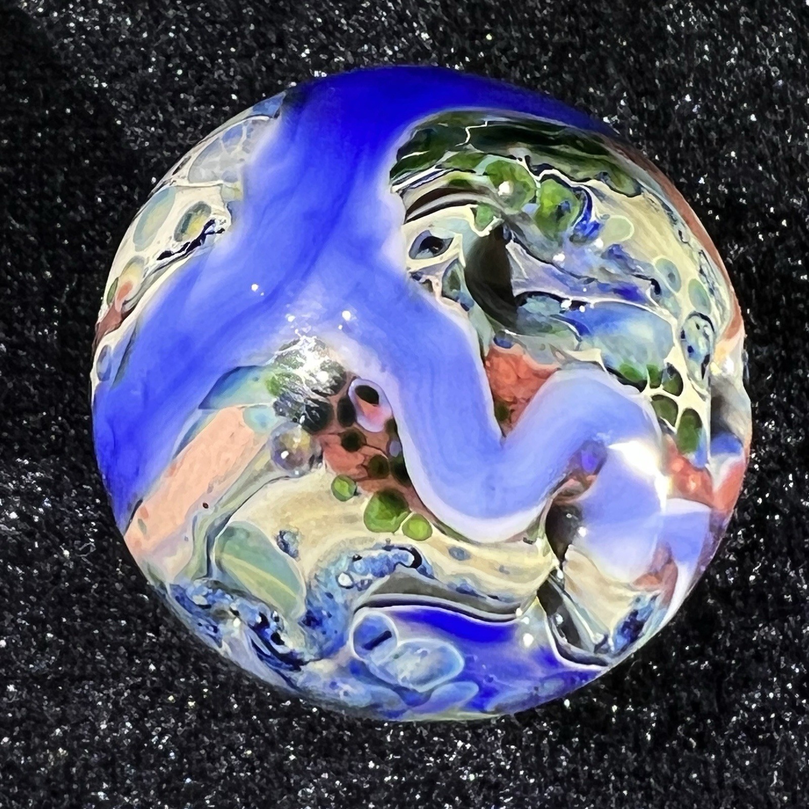 1 1/4”+ Mad Man Marbles Lush Asteroid ☄️ Hit Planet Signed MMM 7/25