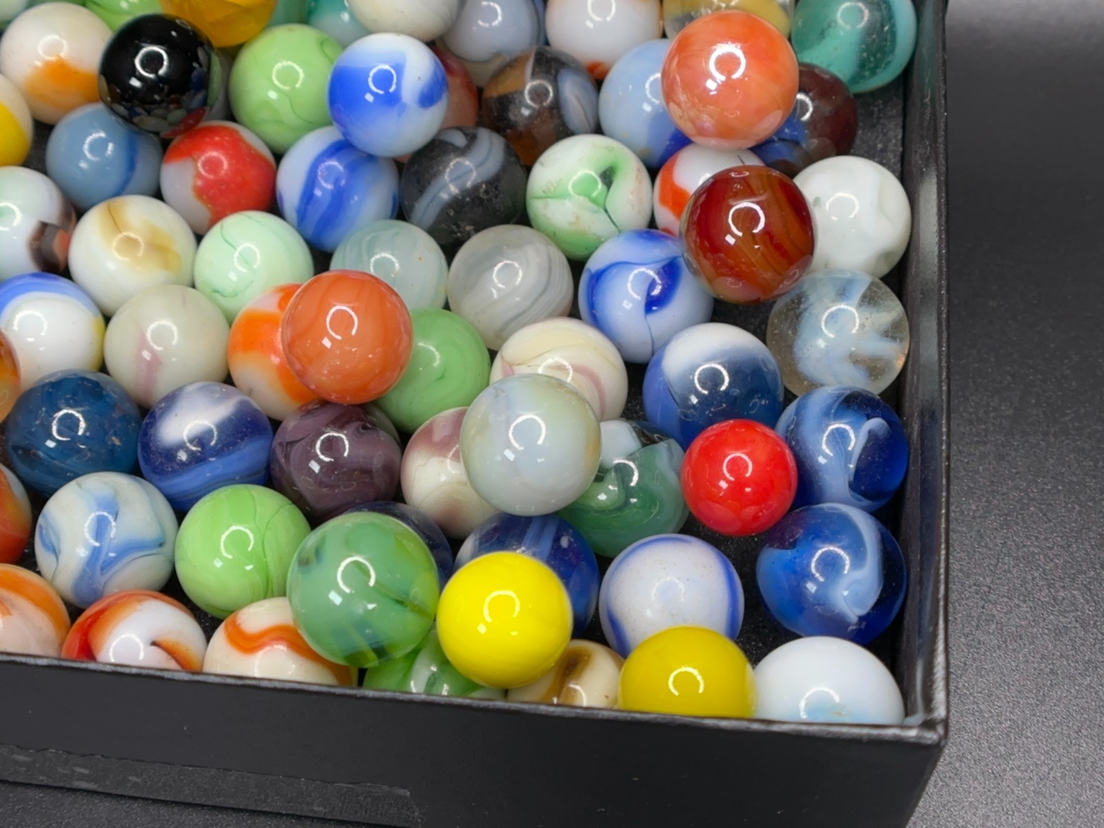Vintage ESTATE MARBLES Lot Vitro Alley Agate Peltier & More Patches Swirls NICE!