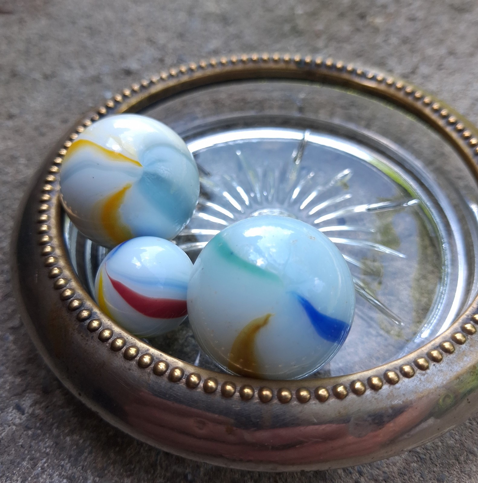 3 Imperial Asian Vacor Patch Marbles Vintage .65-.99