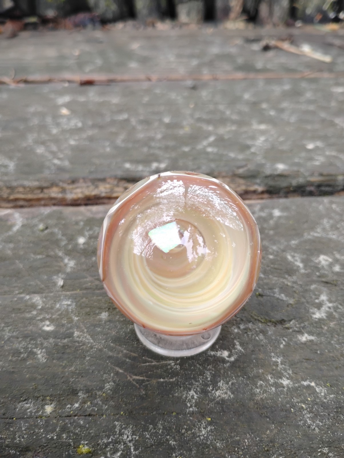 Heady Glass Vortex Opal Honeycomb Marble 2″ Handblown Art