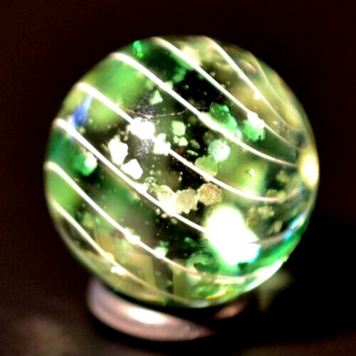 HOT HOUSE GLASS MARBLE/.992″-MICA LIME ICE-MICA PC.S THROUGHOUT,LIME,CELERY/FAST