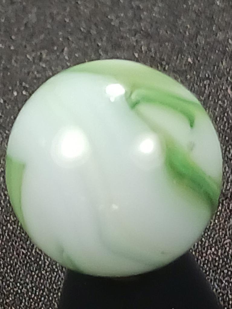 Alley Agate .53″ Forest Greens Lucent White Swirl Near Mint Serious Marble A444
