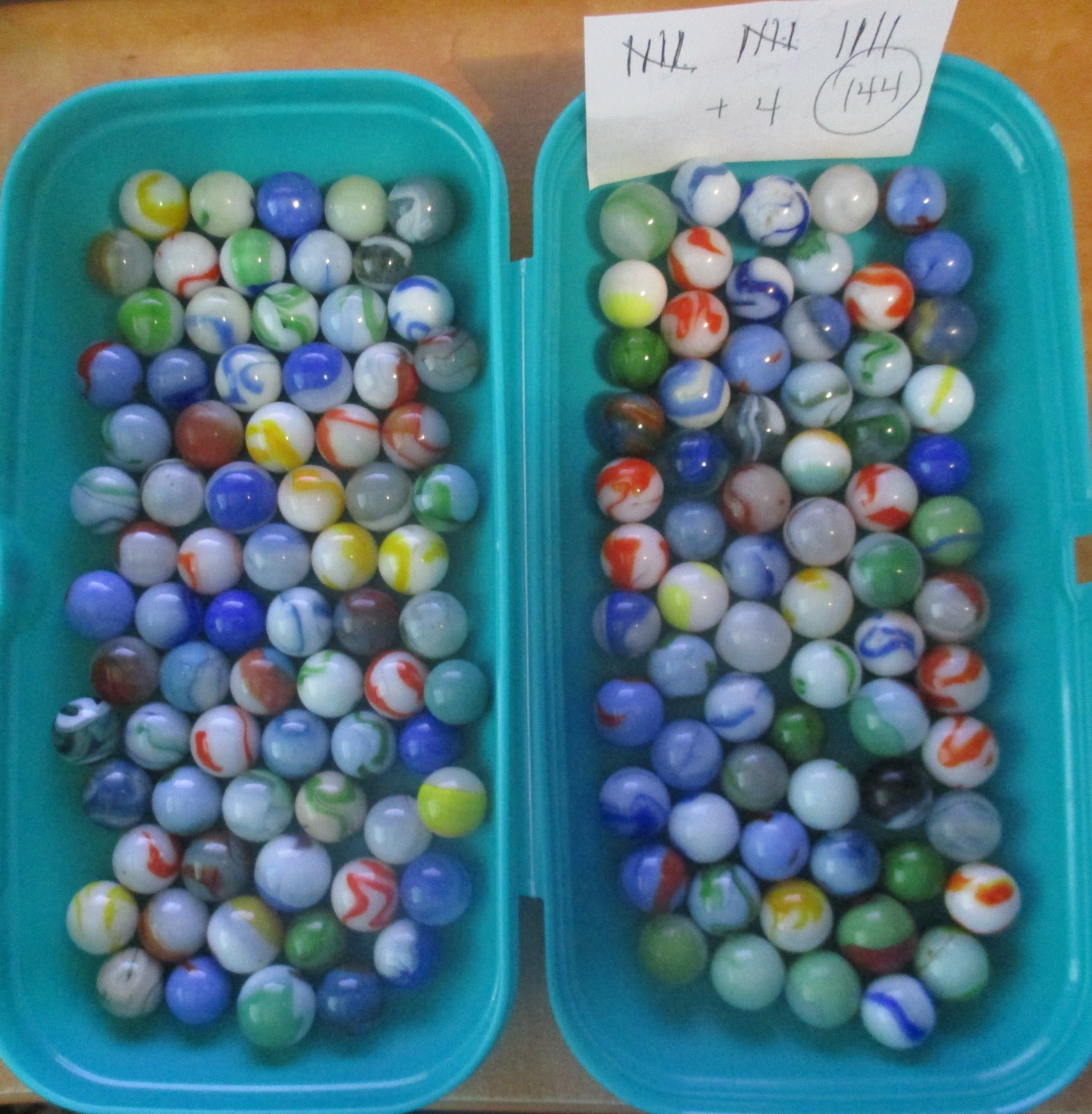 large lot 144 vintage beautiful Milk glass marbles many colors cat eye Jago Akro