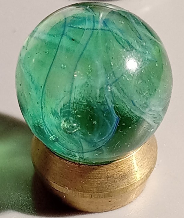 c1931-55 Ravenswood Novelty Marble Transparent Swirl MINT GREEN BASE 2-Color
