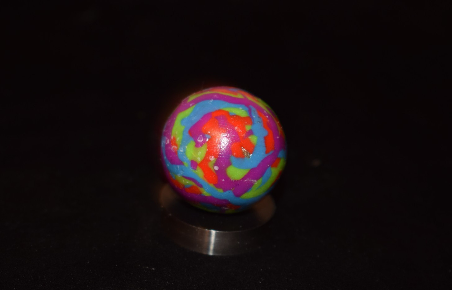 🍄 Psychedelic🍄 Kint Ball Polymer Clay U👽V Reactive Marble LARGE size 1.080″🍄