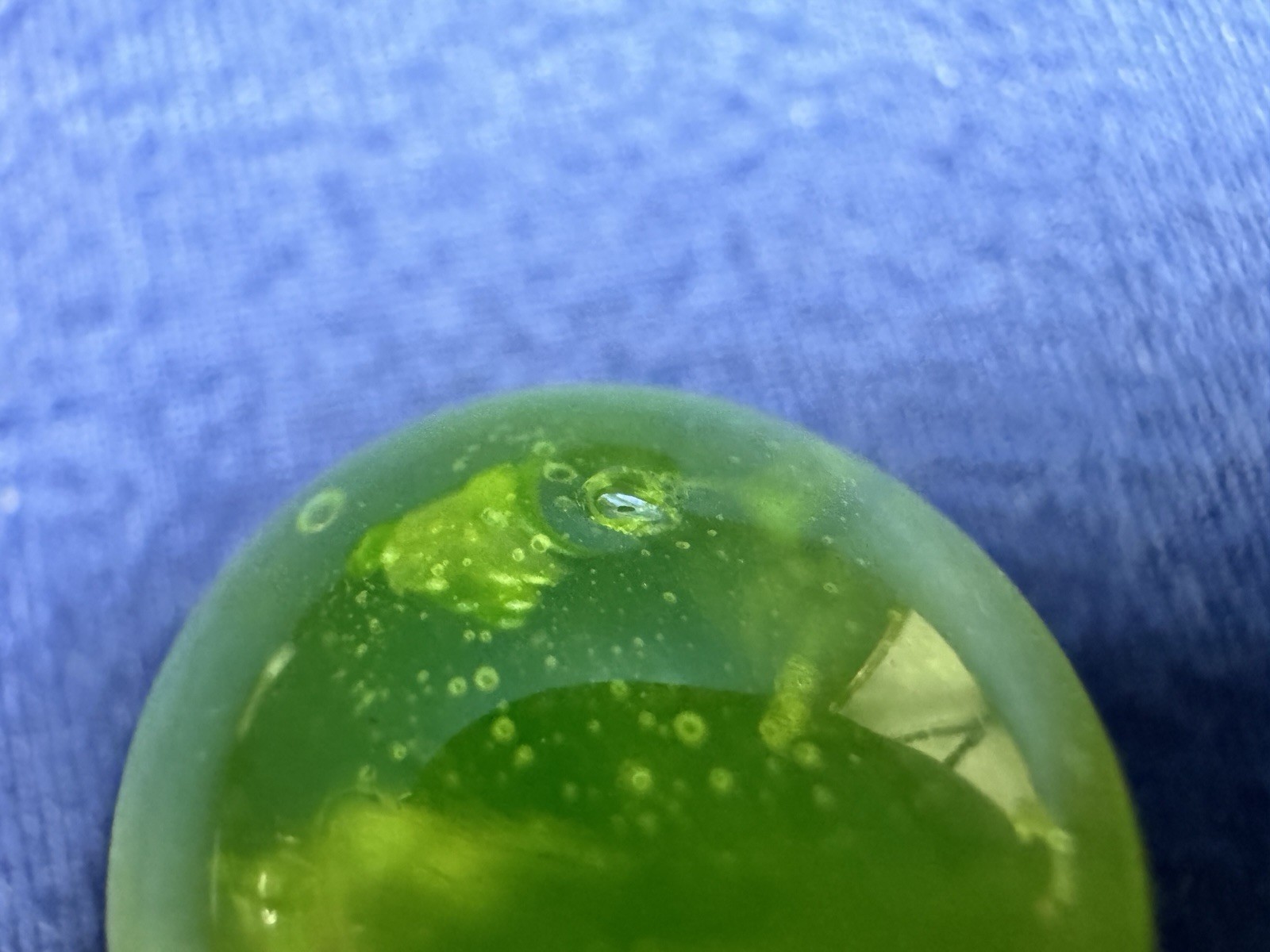 Uranium Glass Vaseline Playing Marble 20mm Glows In UV Hand Made Price For 1