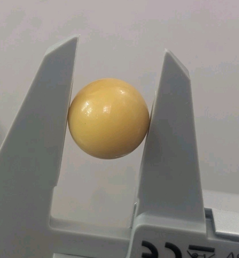 Yellow Solid Opaque UV Reactive Cadmium Chinese Checker Glass Marble .57 Vintage