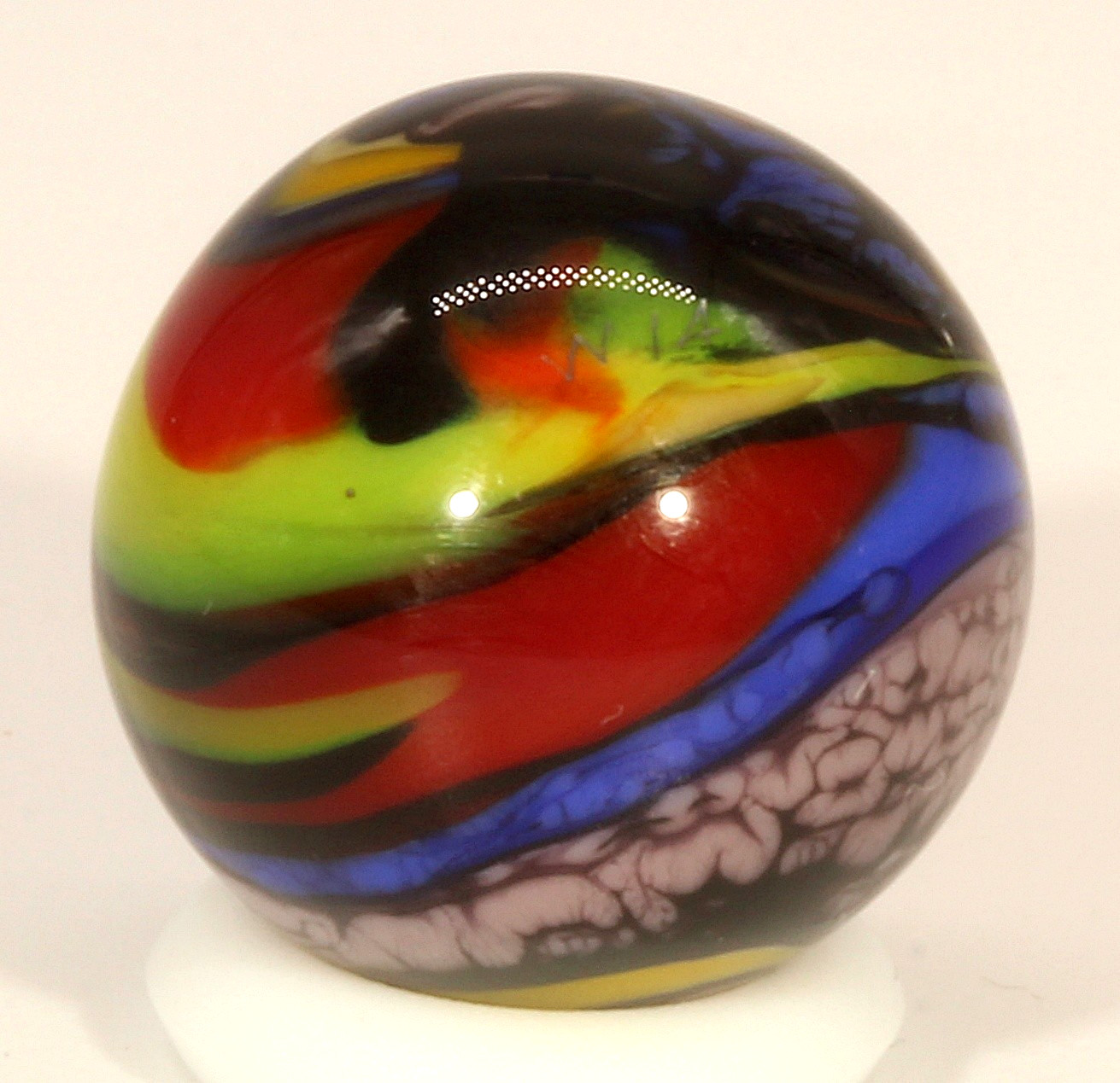 Steve Willis 2014 Handmade Lampwork Art Glass Marble 19/32″