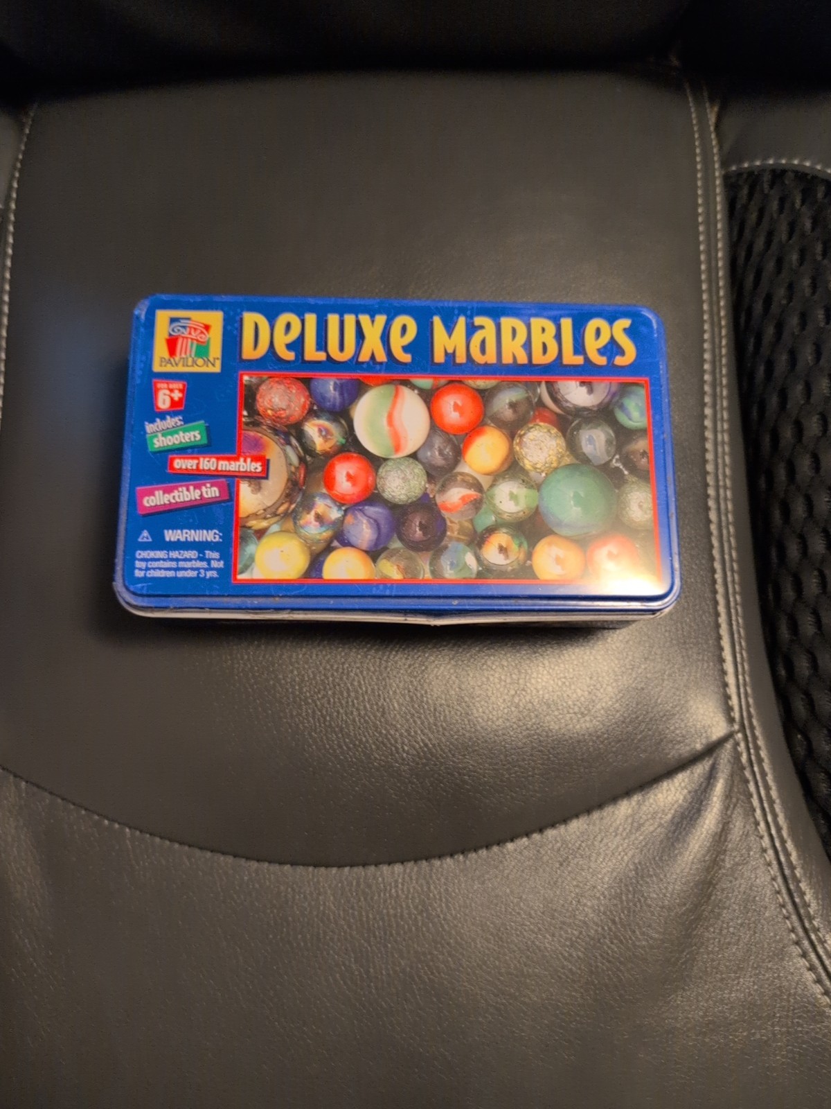 Deluxe Marbles 160+ Assorted Glass Marbles Tin Pavilion 1999