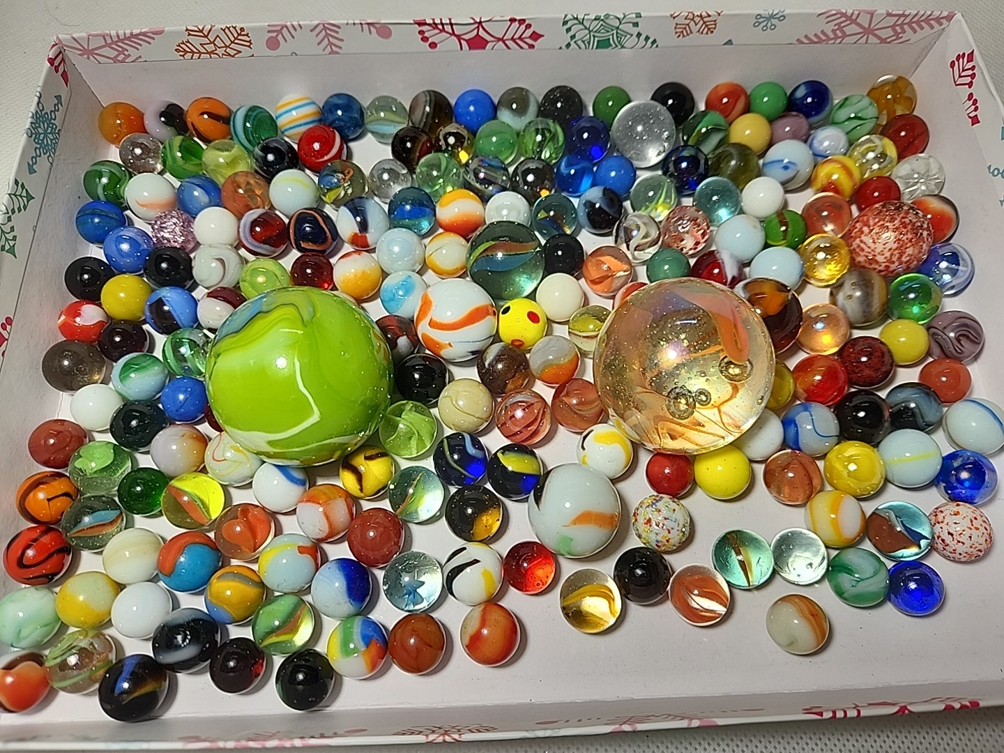 3lbs Fancy & Common Marbles Shooters Toe Breakers New & Old Rare Mix You Get All