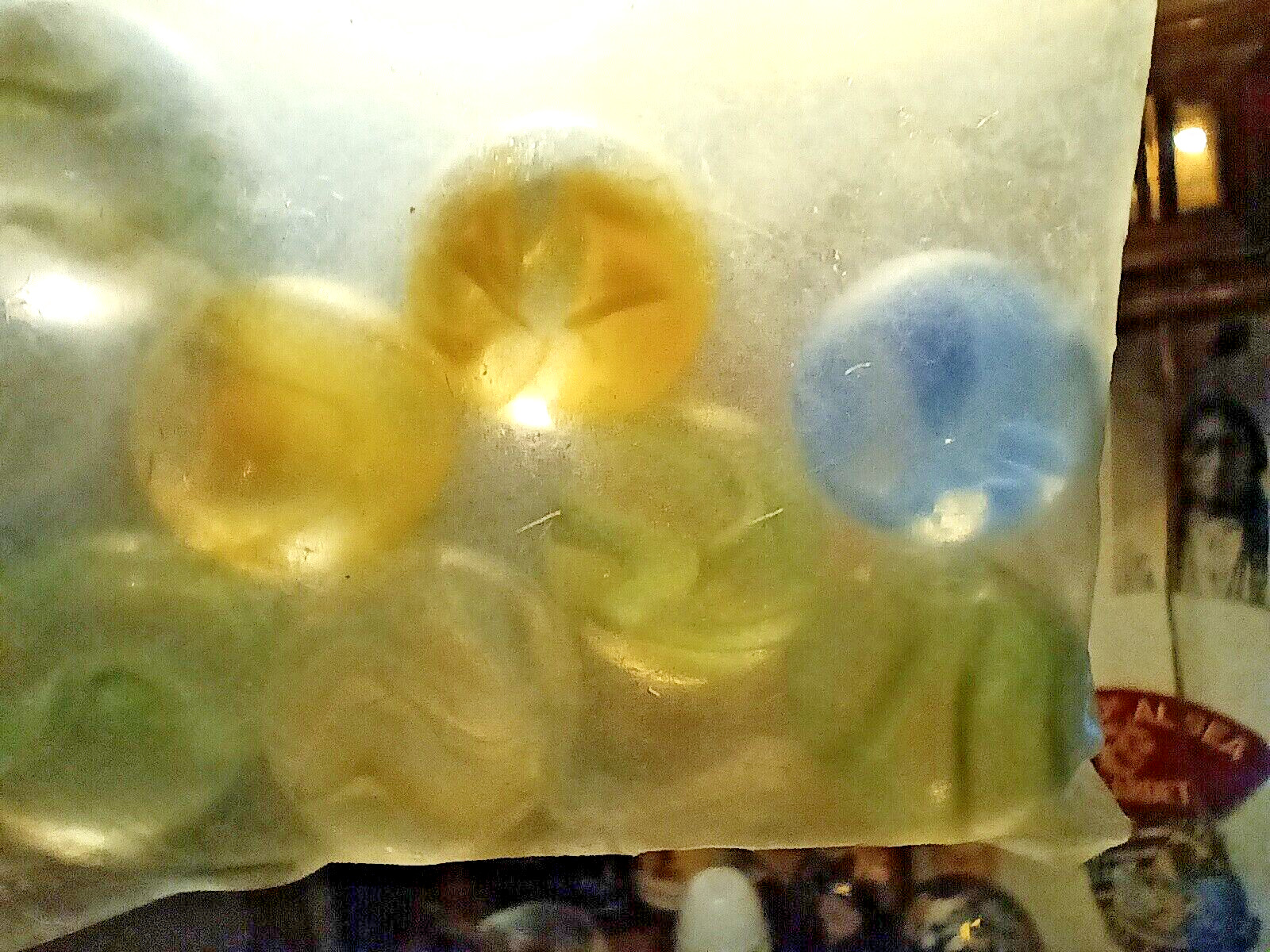 8 Vtg Caged Cats Eyes Shooters Marbles Lot 7/8”