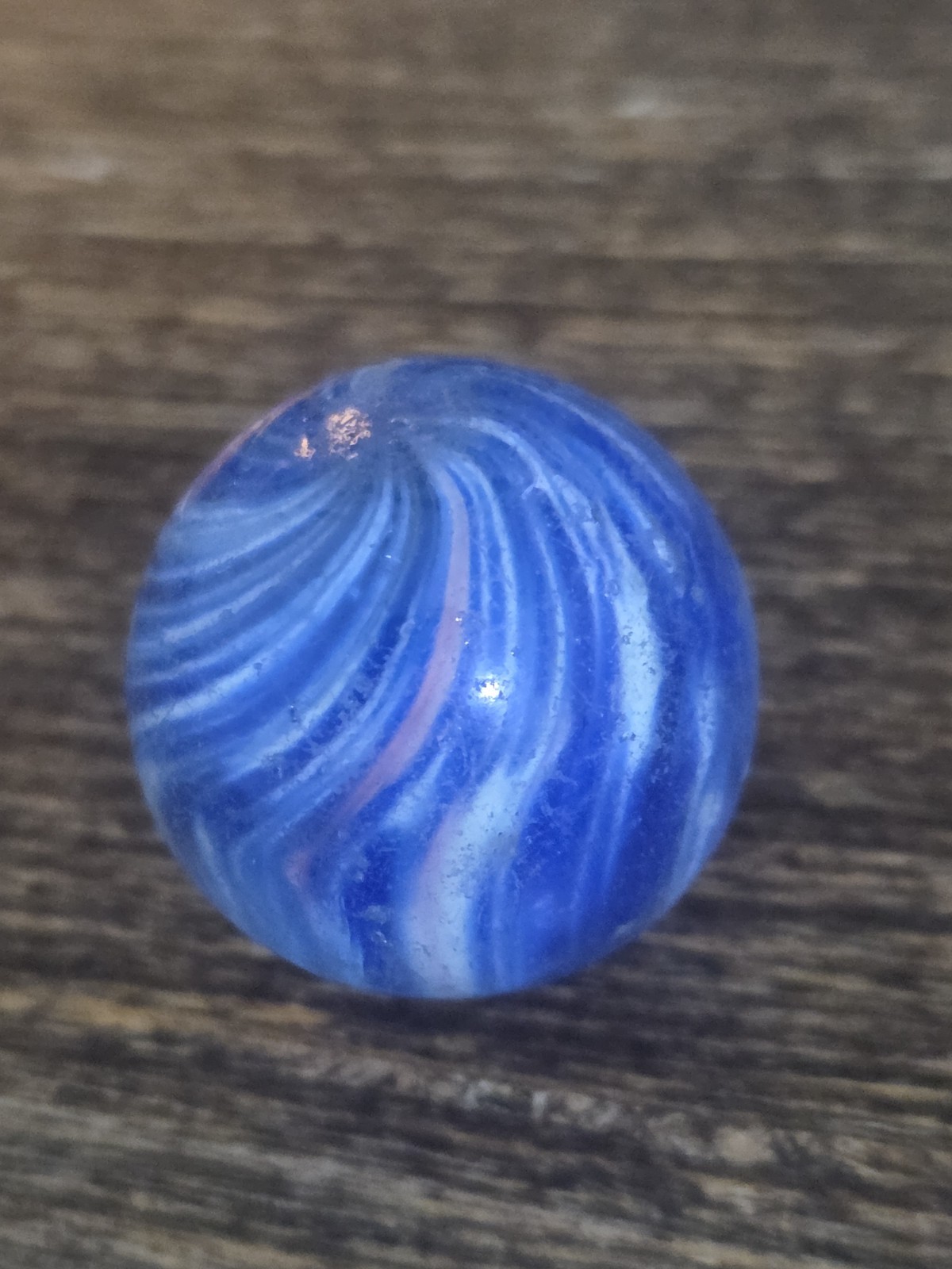 .94″ Antique German Handmade Onionskin Marble – Joseph’s Coat Shooter