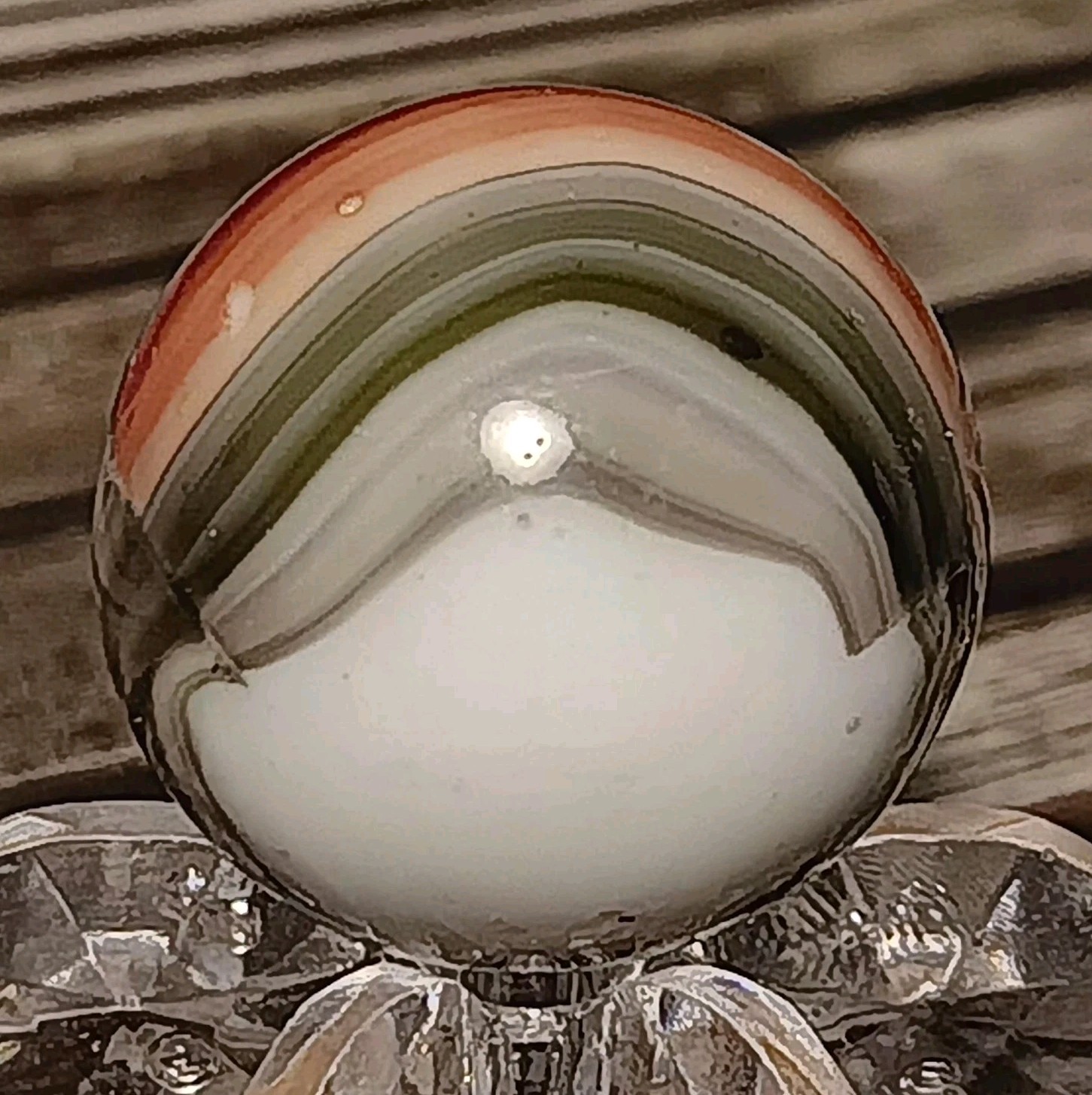 Marble King Hybrid Rainbow Marble. 5/8″ Nm. Nice Color Combo.