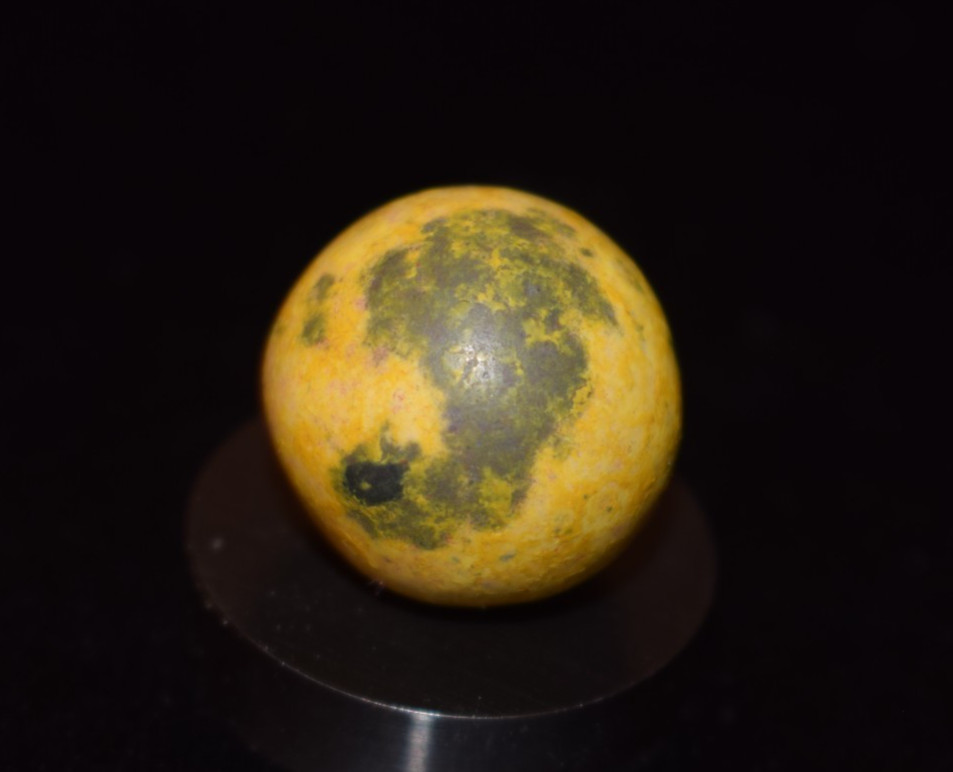 Antique INK SP⚫T Electric 💡 Yellow🟡 Base Heavy 🐘Clay Marble Shooter Size .781