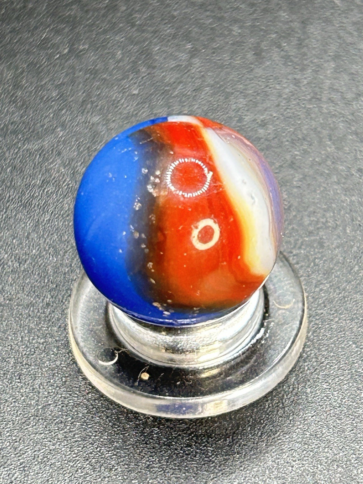 Vintage Peltier Liberty Rainbo Marble with Purple 0.629”