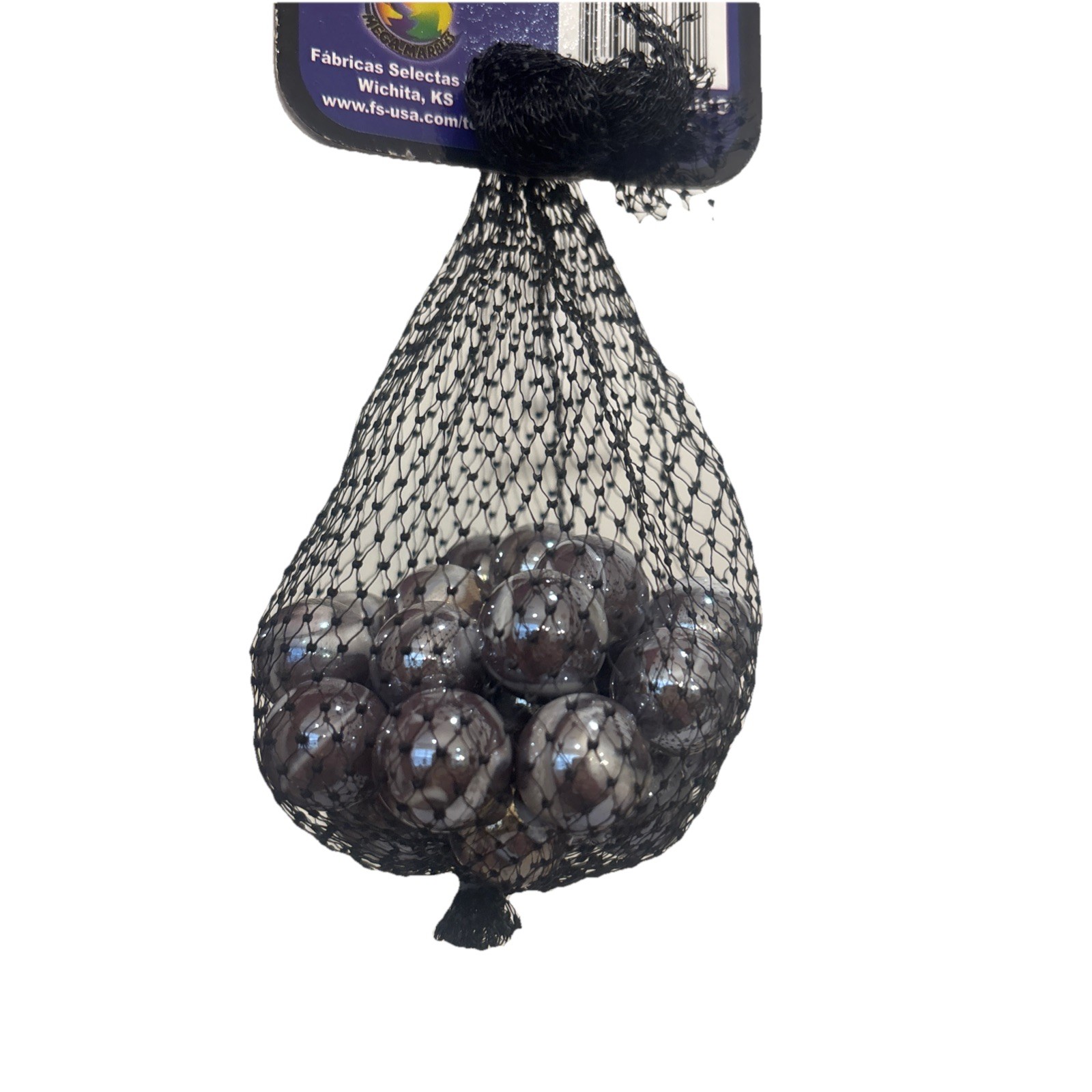 Net Bag of 25 “Wizard” Early Style Glass Mega Marbles 24 Players 1 Shooter