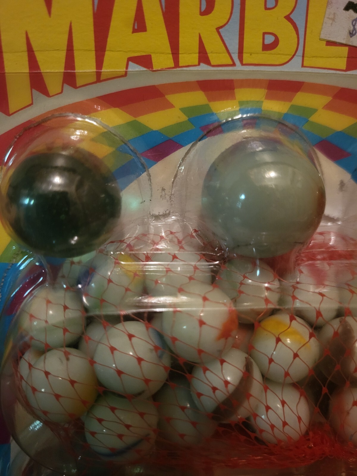 NOS Kmart 1988 IMPERIAL TOY COMPANY SUPER VALUE 75 MARBLES 3 SHOOTERS Milk White
