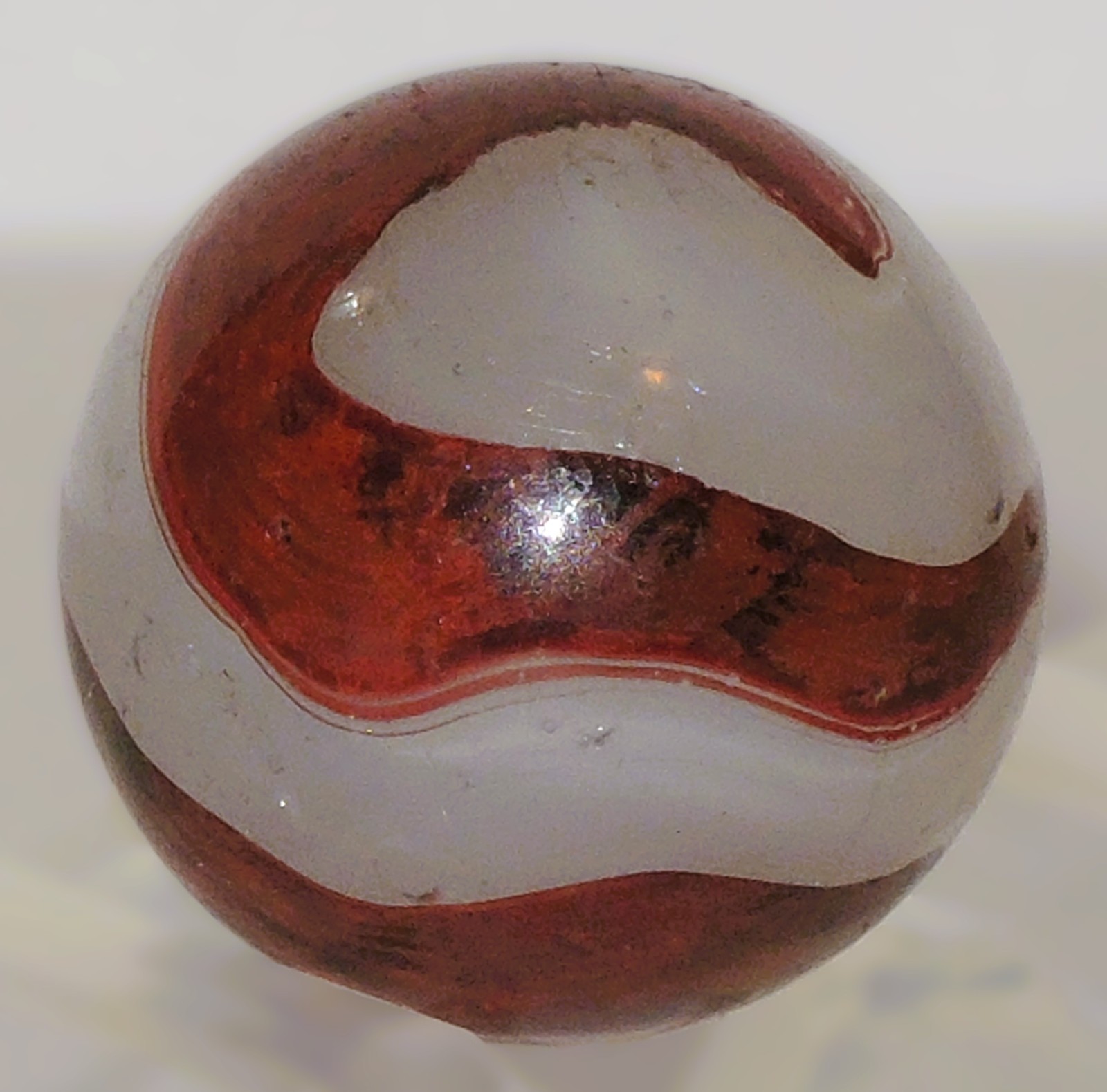 Marble AKRO AGATE Oxblood FlameSwirls Lemonade Milky Base Corkscrew 3/4″ WILD UV