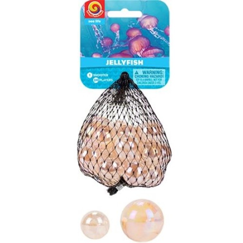 Mega Marble JELLYFISH MARBLE NET 24 Player Marbles & 1 Shooter Marble