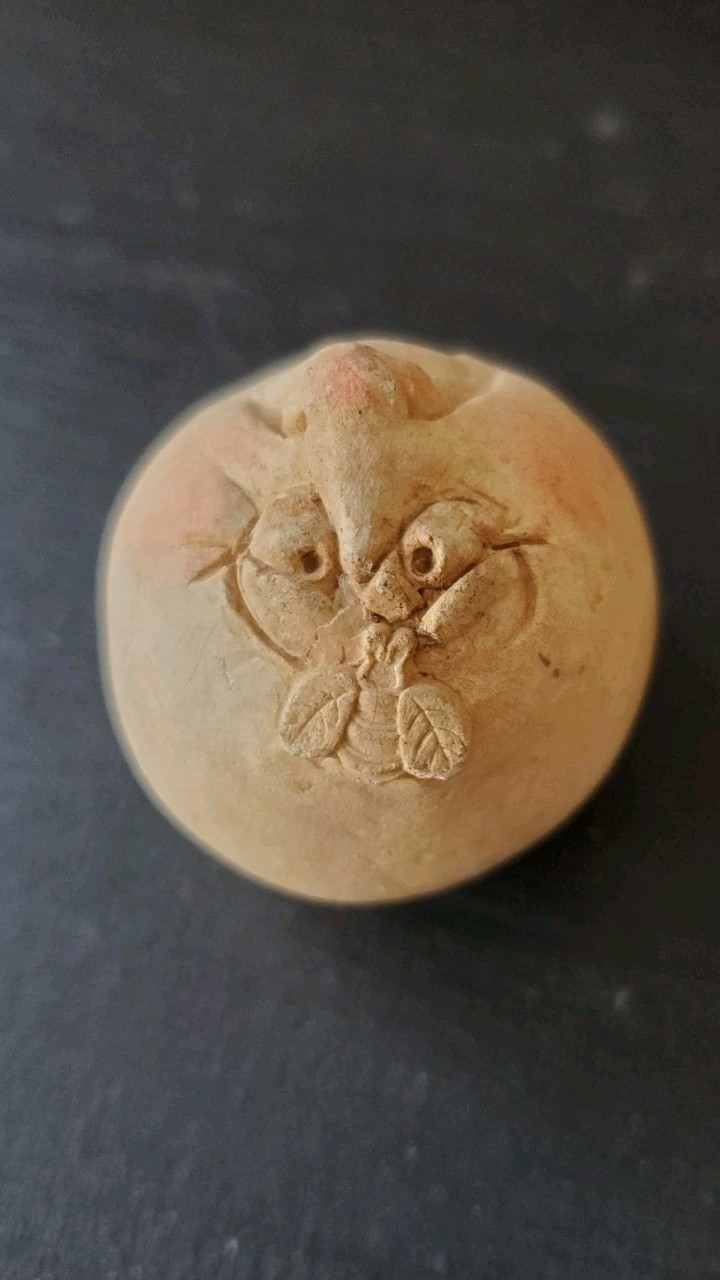 Clay Carved Marbles Expressions Round Shape With Anthropcmorphic Whimsical